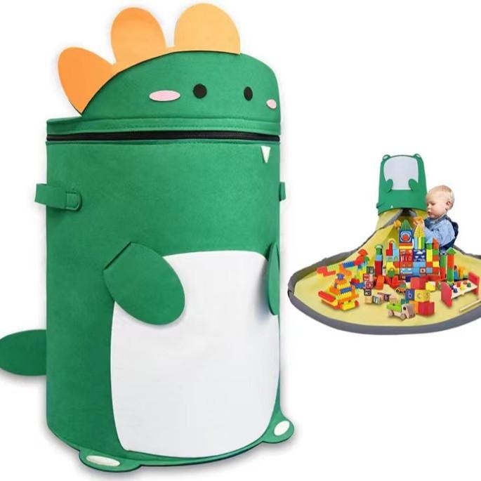 Detachable Felt Foldable Toy Storage Bag Cute Animal Organizer Ziplock Bags Dustproof Large Building Block Kids Play Mat