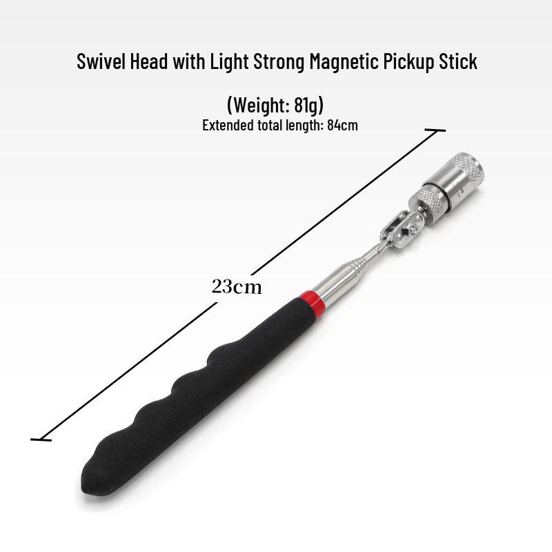 Telescopic Magnetic Picker with LED Light – Extendable Rod for Metal Parts