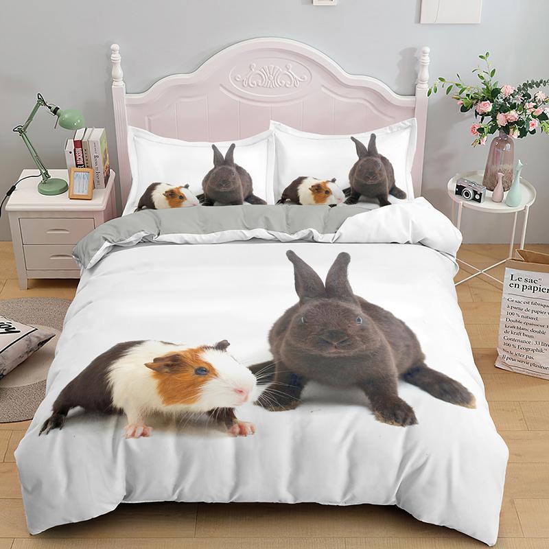 Comforter Guinea Pig Bedding Set King/Queen Size Cute Mouse 3D Printed Animal Comforter For Kids Boys Girl Hamster