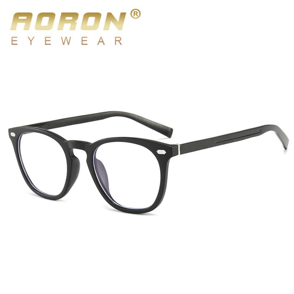aoron Flat Mirror Aluminum Magnesium Round Retro Anti-blue Light, Optical TR Glasses Frame