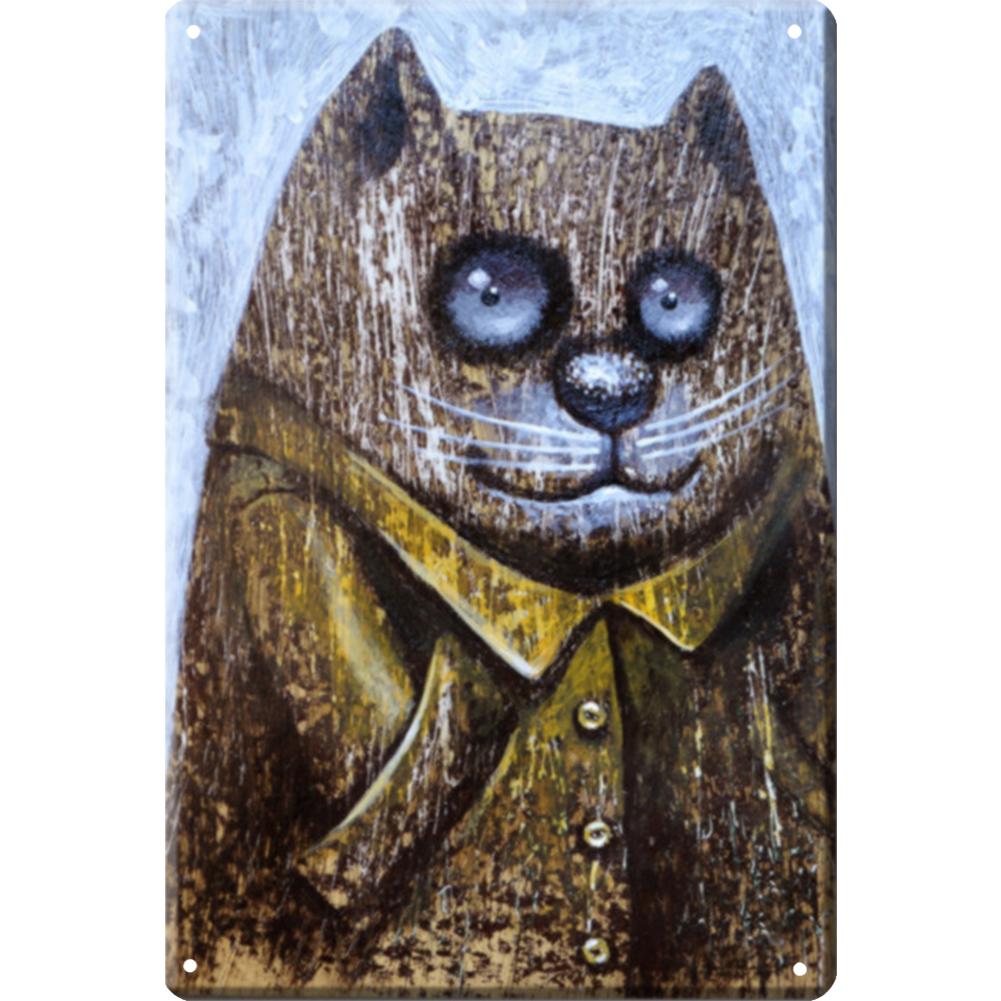 Cartoon Cat PVintage Metal Signs Tin Signs Plaque for Bar Pub Club Man Cave Wall Decoration Funny Poster Decor  20x30cm