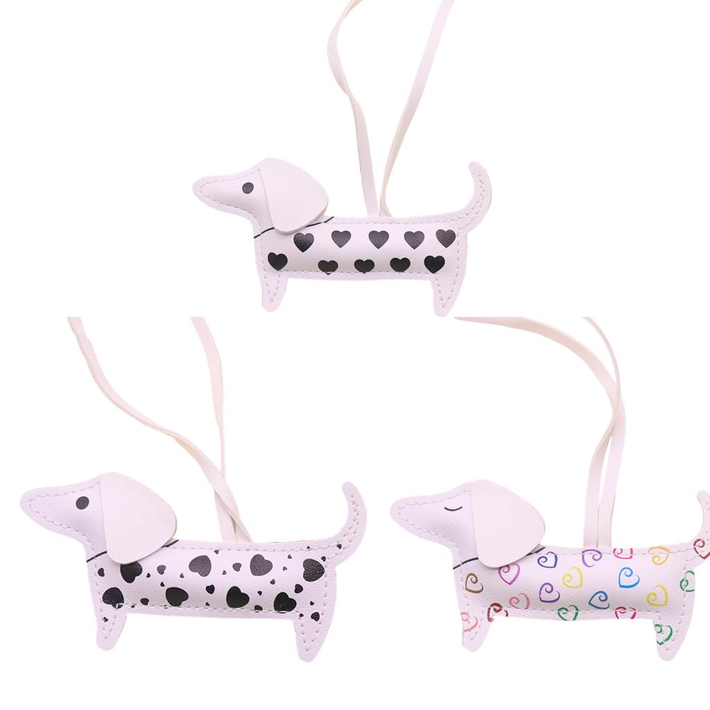 Porte-clés Teckel en Cuir PU Élégant Charm Animal à la Mode Pour Femmes Filles Accessoires de Sac à Main Tendance