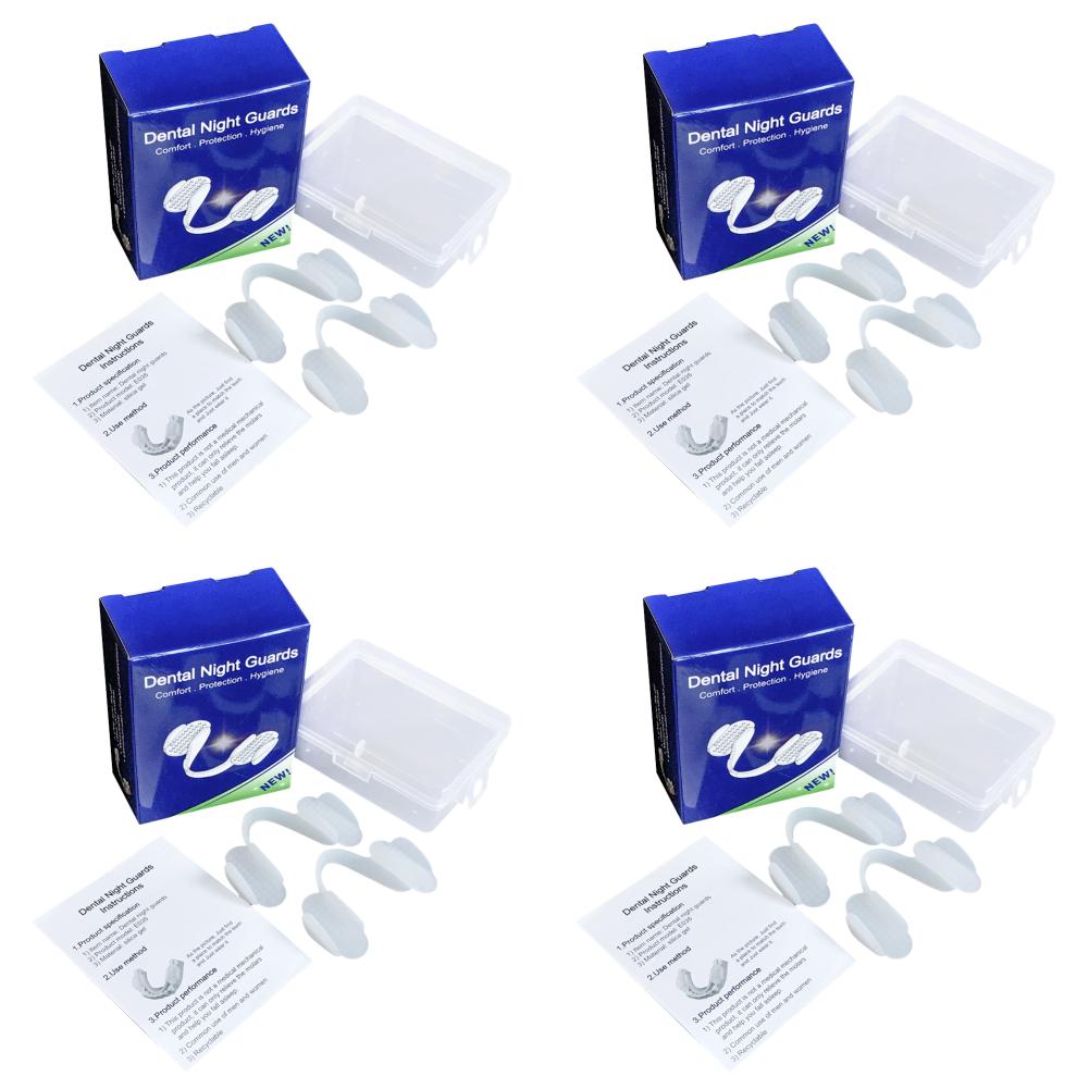 5-1 Pair Universal Teeth Grinding Mouth Guard for Night Bruxism Prevention Dental Splint Protector Silicone Anti-Clench Guard