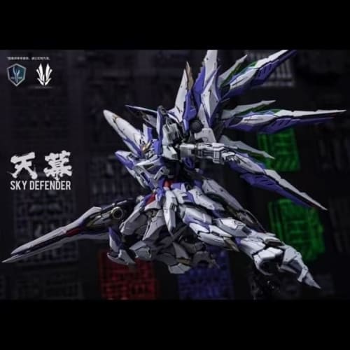 SKY DEFENDER Tent, 1/72 Scale, Pre-painted, Movable Plastic Model Kit with Alloy Frame and Plastic Robot Figure