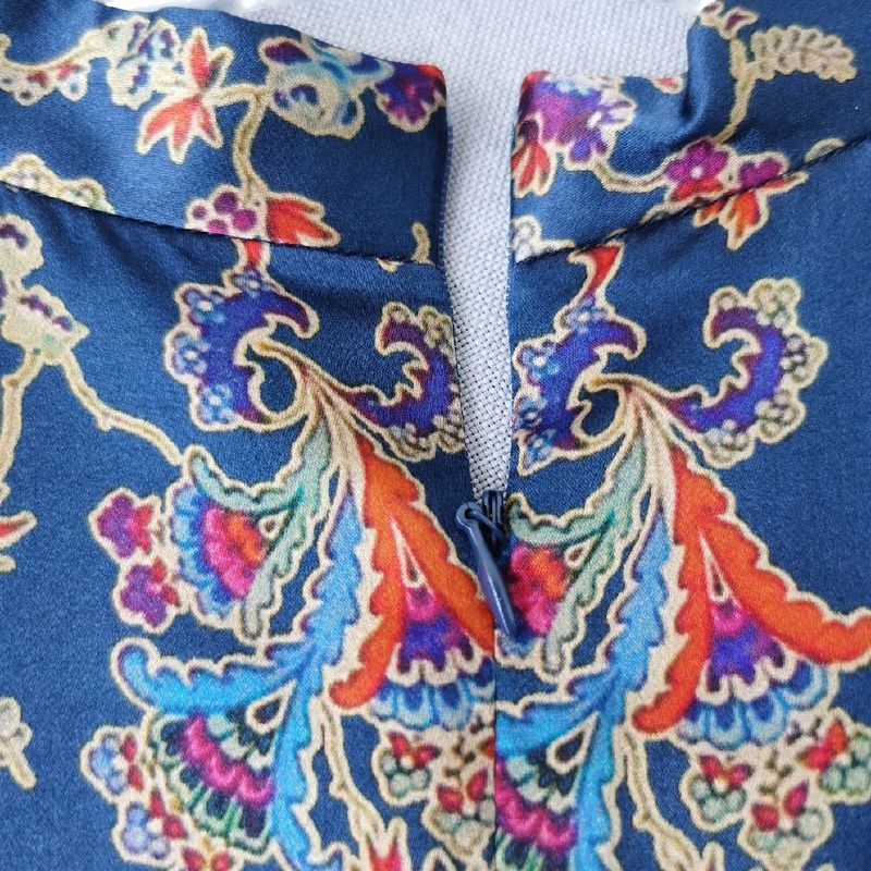 Sihui Yin Yue Summer New Arrival Women's Silk Dress Mulberry Silk Long Dress Cheongsam Court Style Elegant