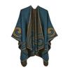 Women's Autumn Winter Warm Imitation Cashmere Shawl Scarf with Fashionable Slit Design