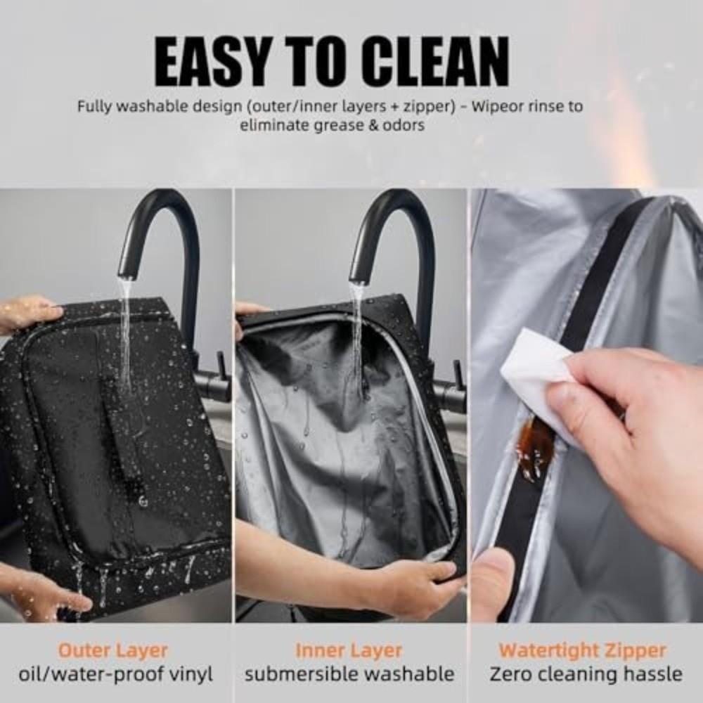 Oxford Cloth Meat Resting Bag Washable Leak-Proof BBQ Blanket Heat Retention 270° Top Opening Insulated Meat Bag