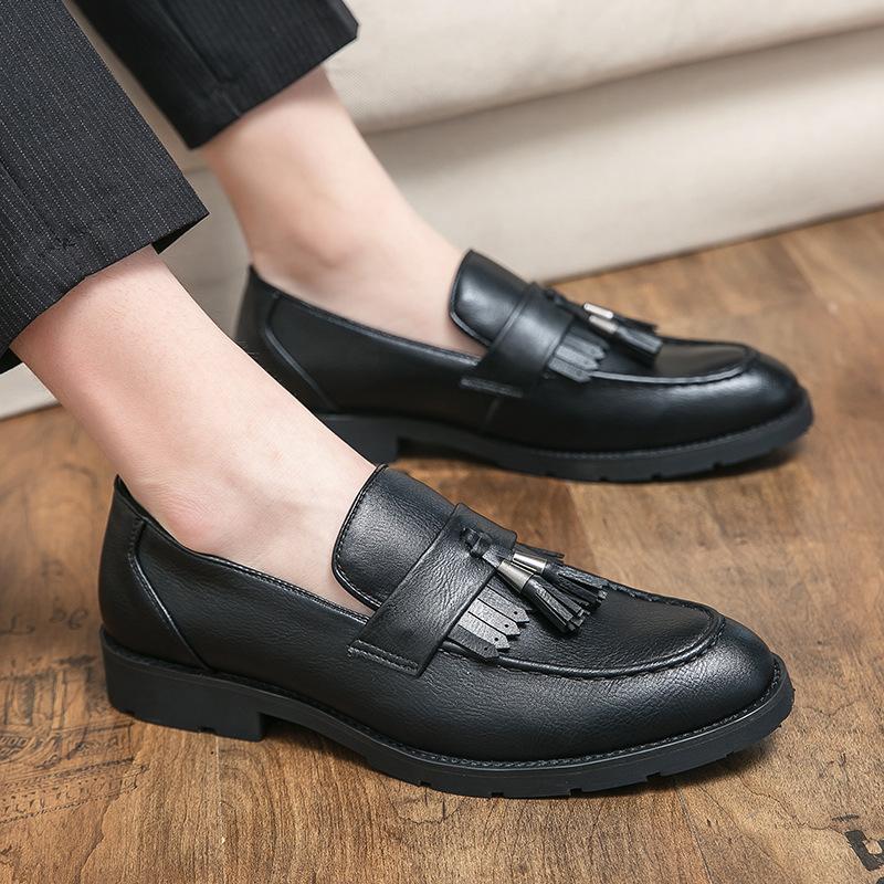 

Pointed leather shoes men s summer breathable youth business dress casual shoes British suit men s shoes Amazon 38 чёрный