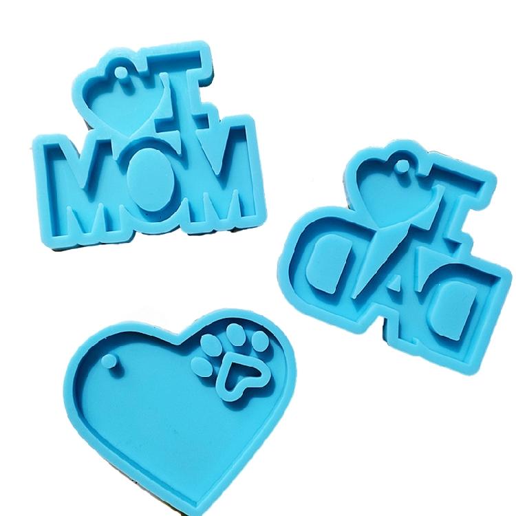 

3Pcs Silicone Molds DIY Keychain Pendant Jewelry for Mother s Day Father s Day 1