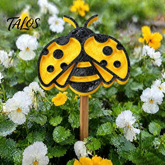 Pollinator Friendly Garden Decor Insect Water Feeder, Bee Dish, Drinking Bowl, Gardening Decorations for Balcony or Ladybug Shape Cup Yard Bees