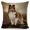 Shetland Sheepdog Cute Pet Animal Dog Printed Pillowcase Decor Cushion Cover for Sofa Home Car Polyester Pillow Case 45*45cm