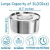Anti-Spill 3L Stainless Steel Dog Water Bowl, Non-Slip Base Slow Drinking Water Dispenser Feeder for Medium Large Dogs