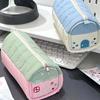1Pc Multi Functional Embroidery Stationery Box Large Capacity Pen Bag Simple Stationery House Pencil Case Cotton Pen Storage Bag