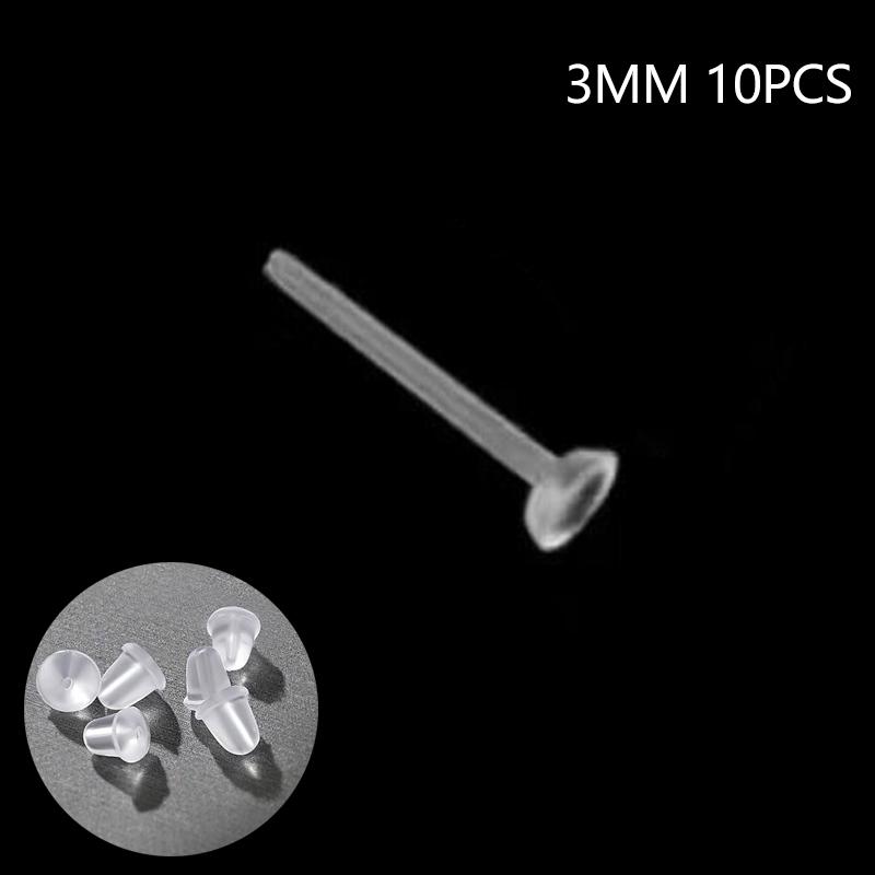 10/20/50/100Pcs Plastic Stud Earring Anti Allergy Ear Protect From Ear Hole Blockage Transparent Earrings Jewelry Parts Decor