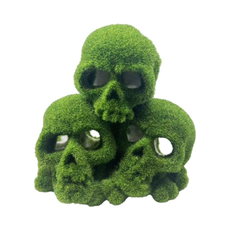 Skull Figurine Accent for Enclosure Styling, Room Display, Shelf Display, and Theme Display Use with Indoor Display
