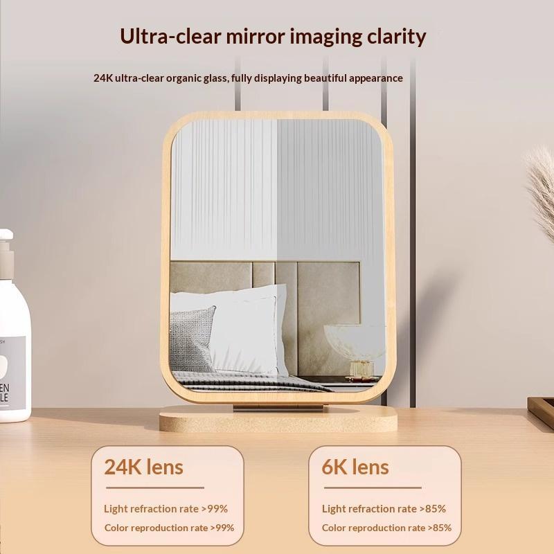 Desktop Standing Up Makeup Mirror Double Sided Hd Surface Multi Angle Adjust For Daily Makeup Vanity Use