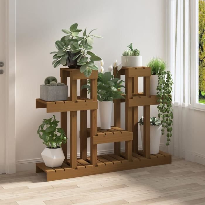 VidaXL Plant Stand Honey Brown 104.5x25x77.5 Cm Solid Pine Wood 822100