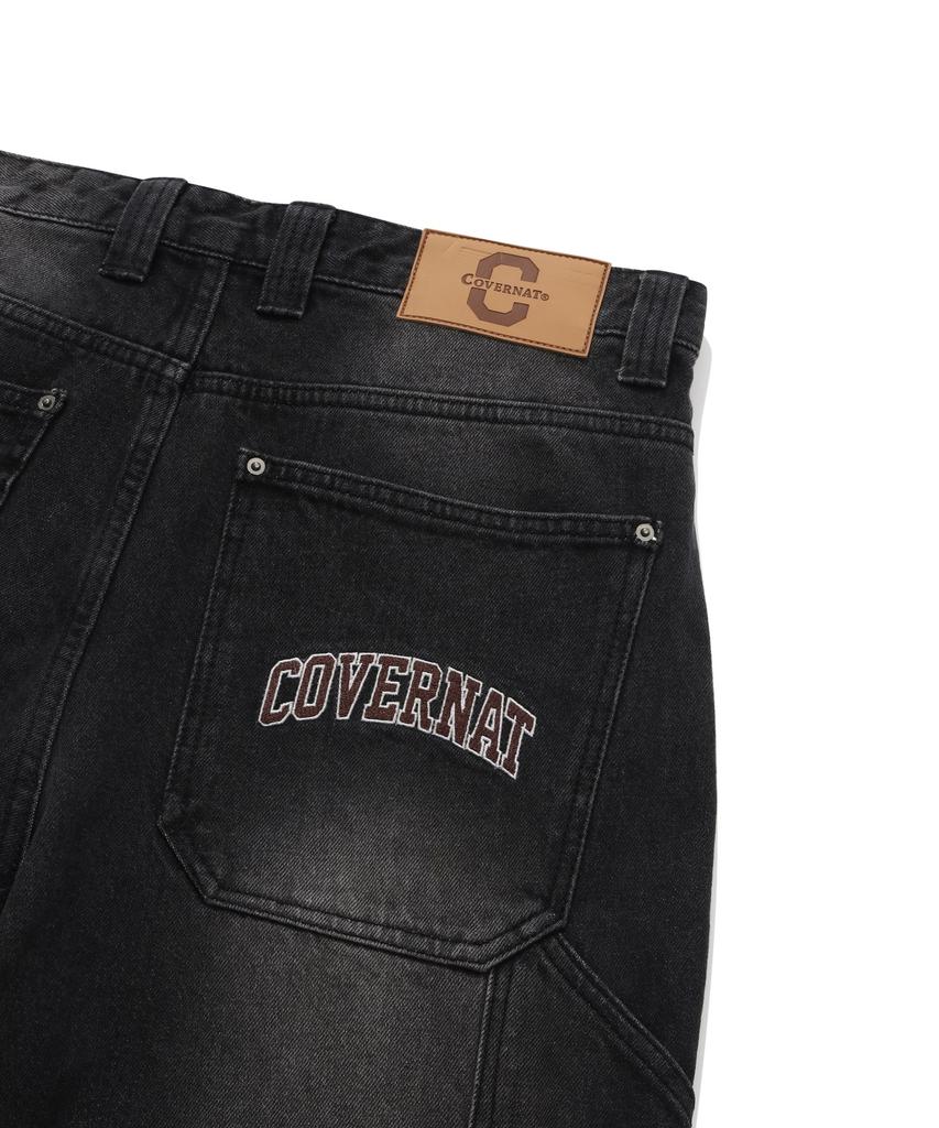 COVERNAT Semi-Wide Fit Carpenter Denim Pants Black