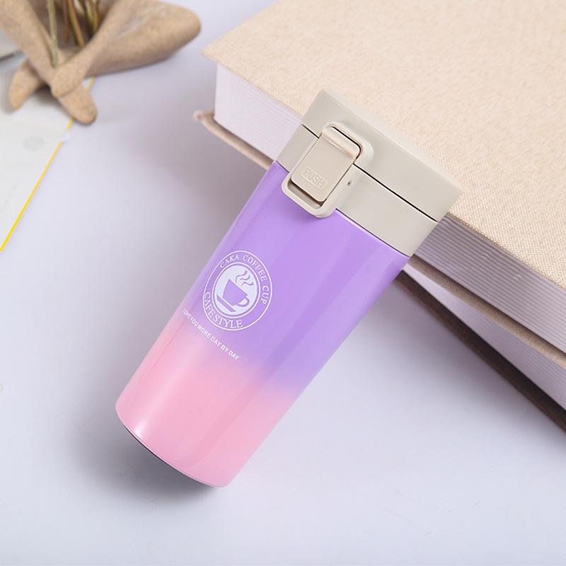 The New First-generation Gradient Coffee Cup Bouncing Cover Mug Car Portable Business Office Gift Cups.