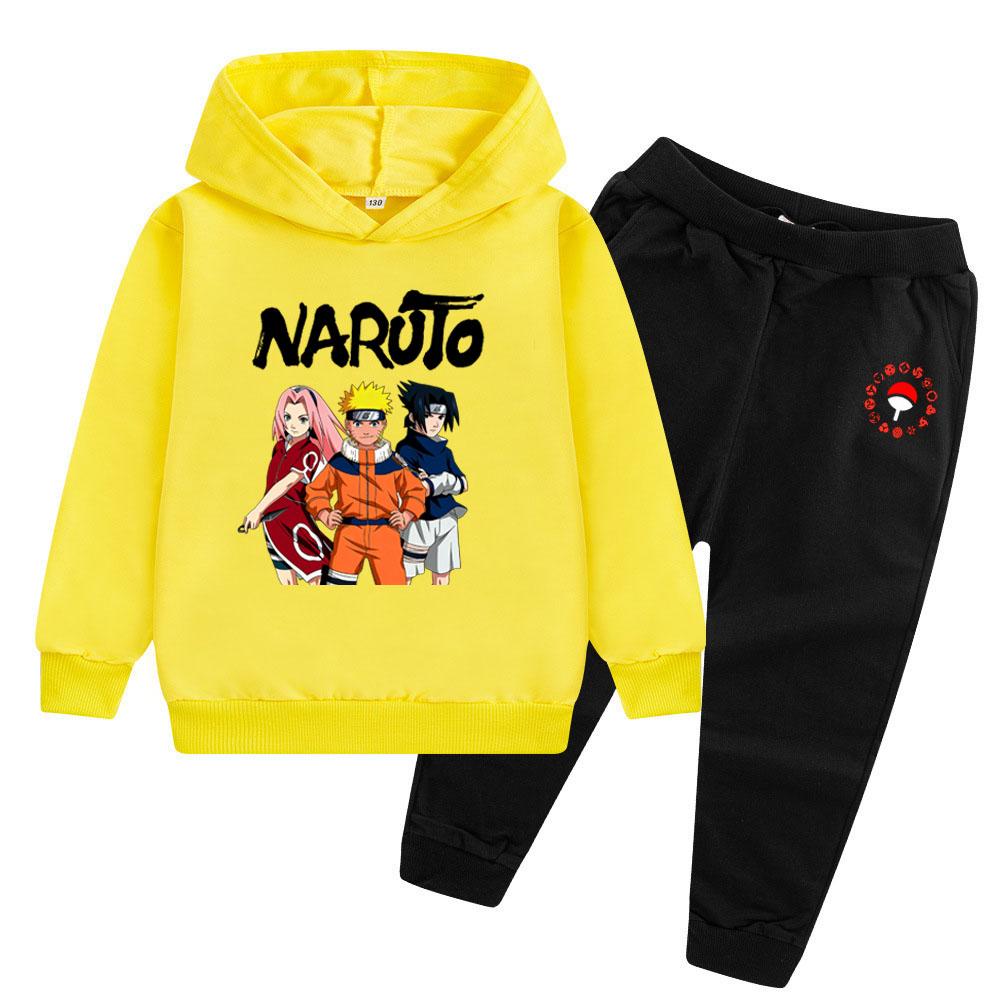 TZWY2026 Neues Naruto Bedrucktes Sweatshirt Kinder Herbst und Winter Hoodie Cartoon Anime Naruto Druck Kinder Hoodie Set