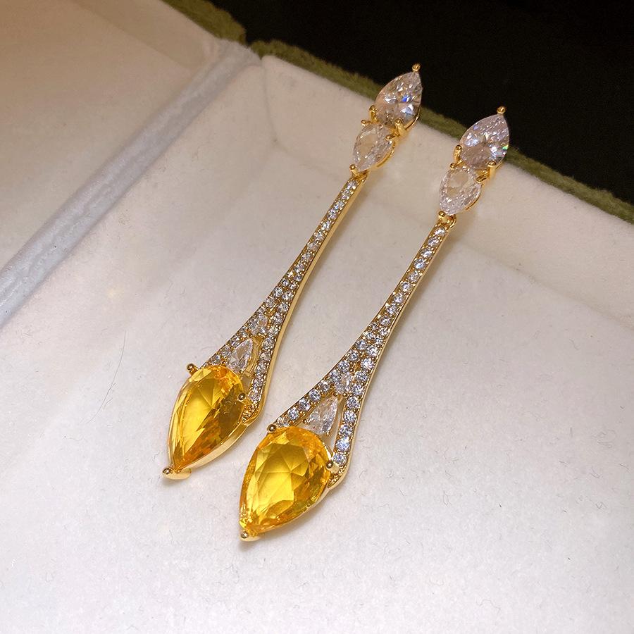 Zircon Water Drop Pendant Earrings Elegant Jewelry