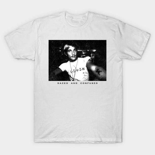 

Men Black Print T-shirt Matthew Mcconaughey No-Cut Transfer Paper Print Cotton Tshirt 2XL