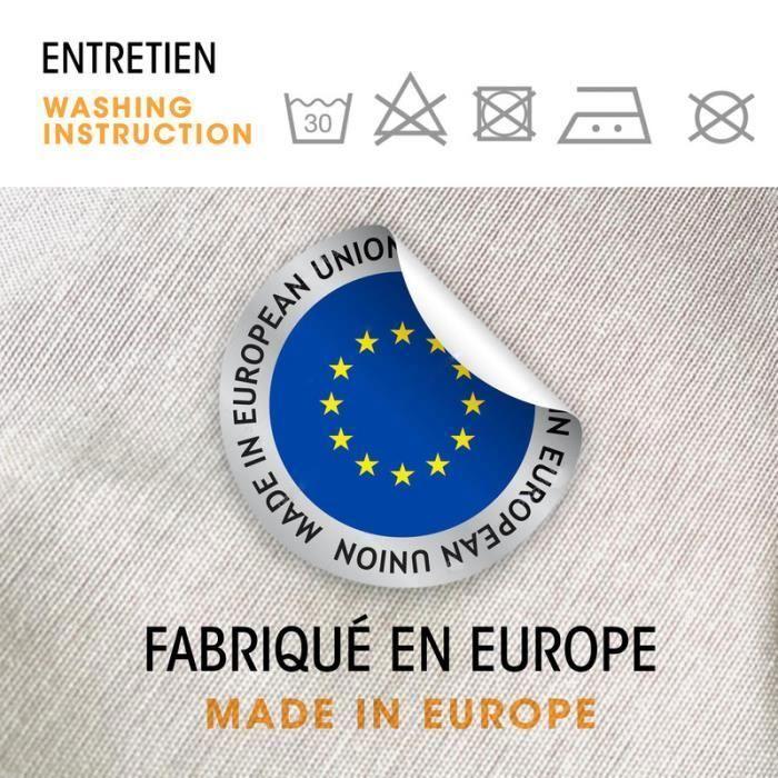 Cache sommier - DAHLICA - 140x190 cm - Noir - 4 Côtés de 30 cm - Qualité Hôtelière