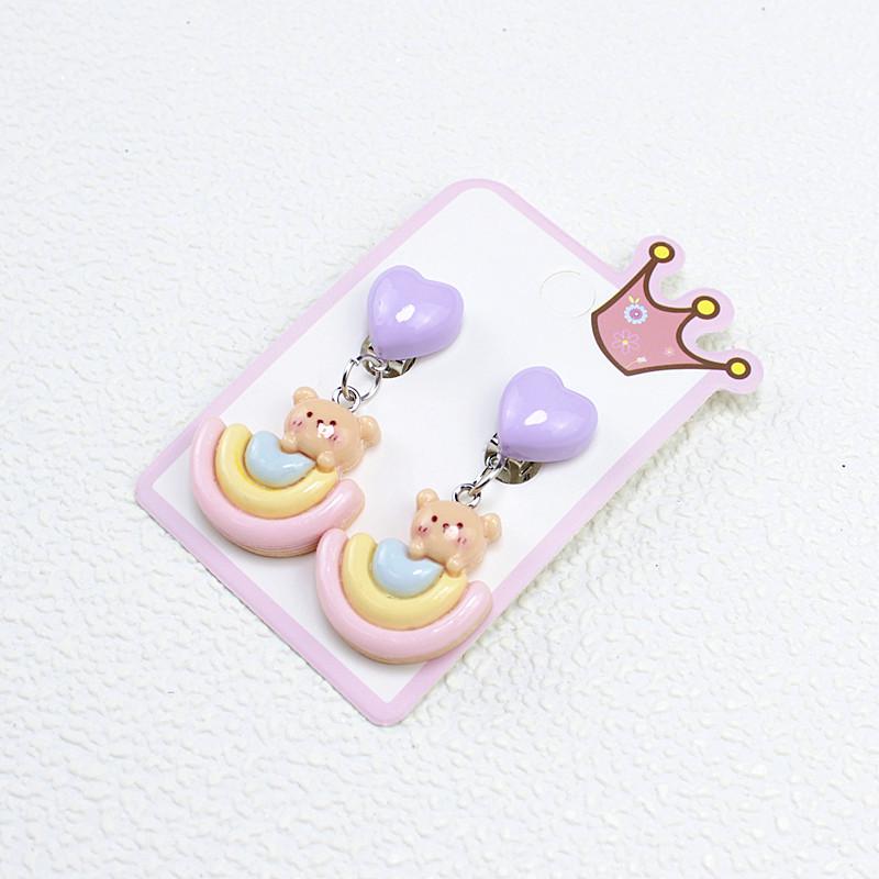Painless Clip-On Princess Earrings for Girls – Cute Cartoon Dangle Jewelry Gift