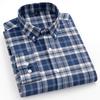 100% Cotton Oxford Men Striped Plaid Shirts Male Business Casual High Quality Long Sleeve Shirt for Men Button Shirt S-6XL 7XL