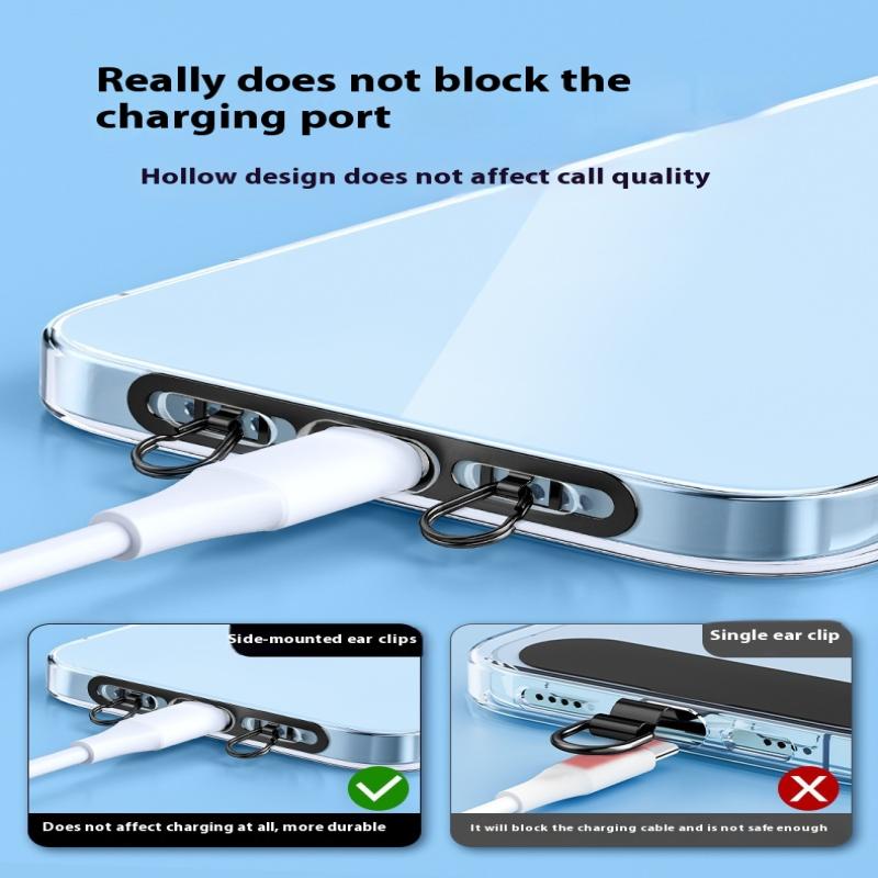 Metal Phone Hanging Tether Tab Upgraded Double Buckle Hole Ring Cell Phone Lanyard Patch Strap Replacement Part For Iphone Cases