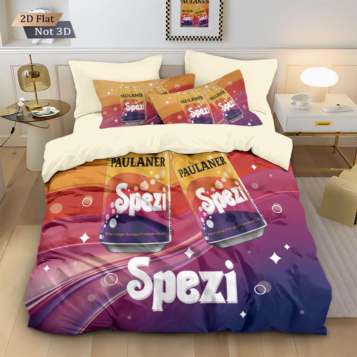 Paulaner Spezi Vintage Color Block 3-teiliges Bettwäsche-Set (Bettbezug & Kissenbezug) 135x200 cm