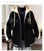 Hooded Casual Baseball Jacket for Teen Boys and Men's 2024 Stylish Outerwear