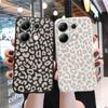 Leopard Patterned Soft Silicone Case For Xiaomi Redmi Note 13 Pro 13C Samsung A55 S24 iPhone 15 Huawei Honor Realme Camera Protective Shockproof Cover