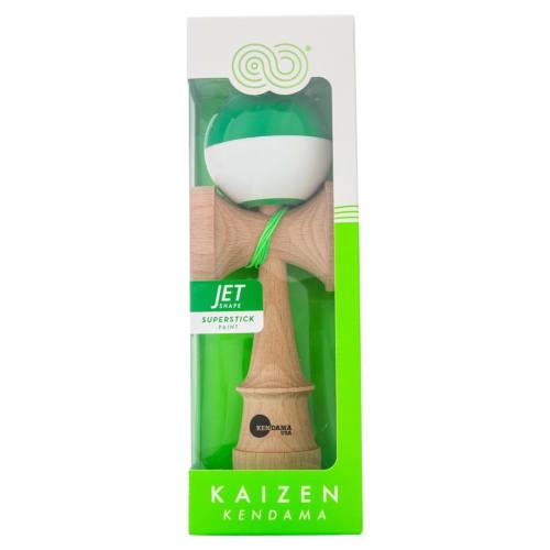 KENDAMA USA Kaizen Kendama Jet Shape Half Split Improved Kendama Half Split JET Shape (Green White)