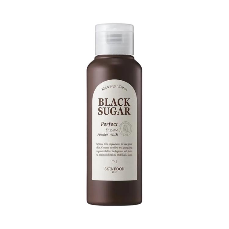 [Skin Food] Black Sugar Perfect Enzyme Powder Wash Gentle Exfoliating Cleanser – 65g