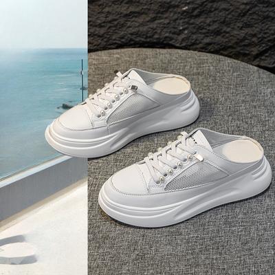 Women's Shoes Are Light Breathable with A Toe Cap Half Slippers and Thick Soles of Women's Muffins