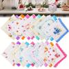 4/6pcs Vintage Floral Handkerchief Wedding Accessory, Pastel Random Print & Scalloped Edge, for Bride Bridesmaid Guest
