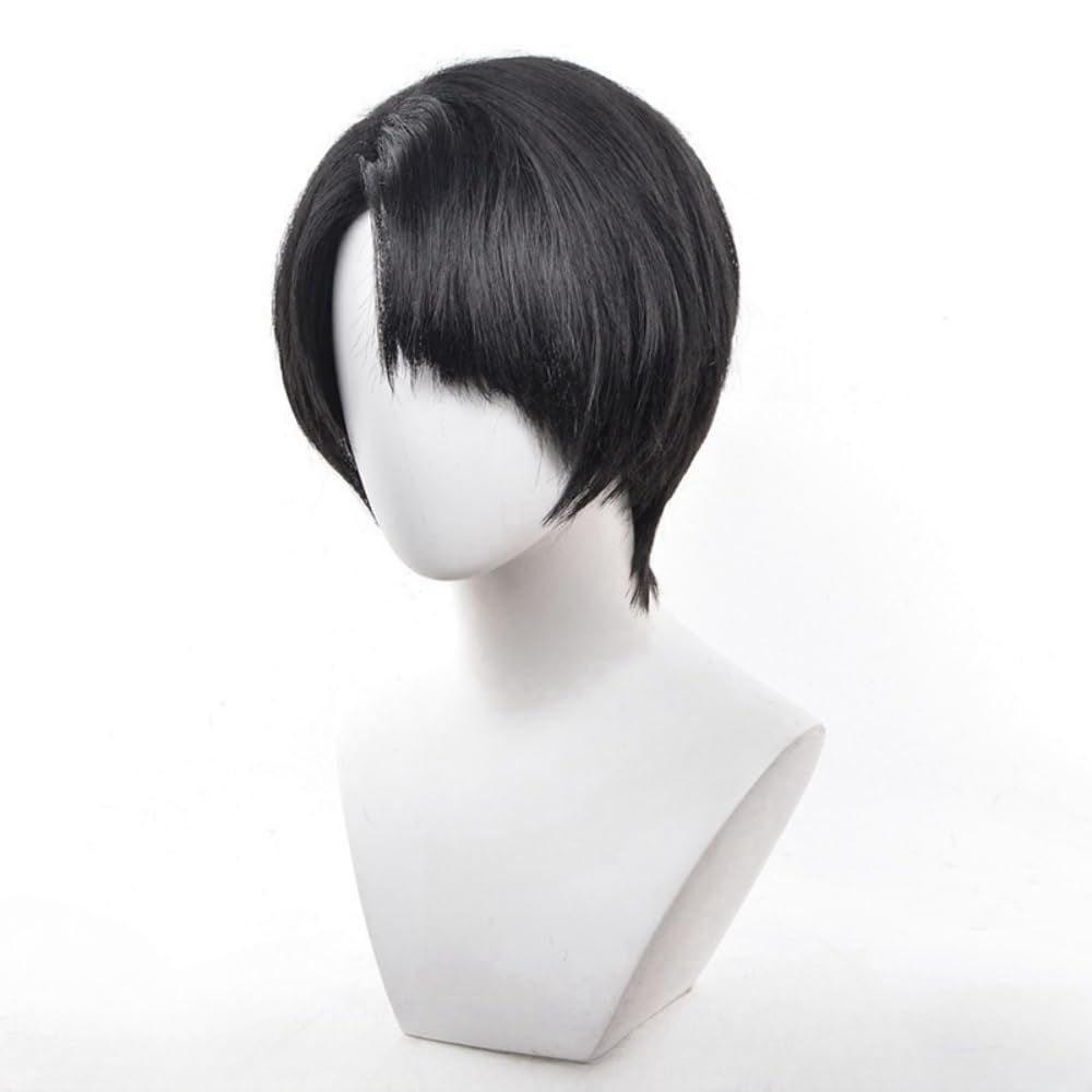 RyuuCos Attack on Titan Levi Ackerman Cosplay Heat Costume Perfect for School Cultural and Festivals Wig, Hairnet, Resistant, Disguise, Gift, Events,
