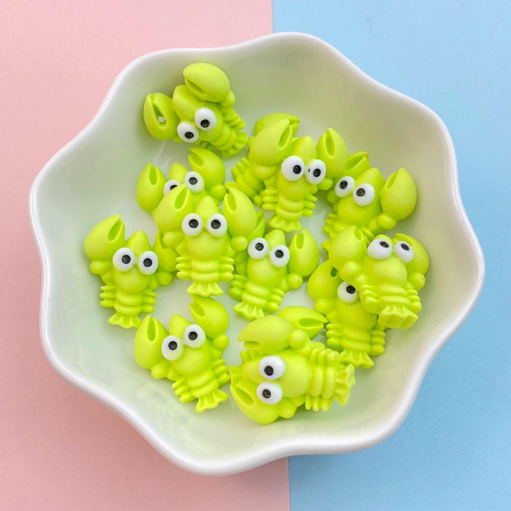 20Pcs New Cute Resin Crab, Lobster, Fish Ocean Series Flat Back Parts Embellishments For Hair Bows Accessories