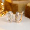 Luxury Golden Hollow Geometric Drop Earrings for Women Fashion Zircon Earring Wedding Party Jewelry Gifts