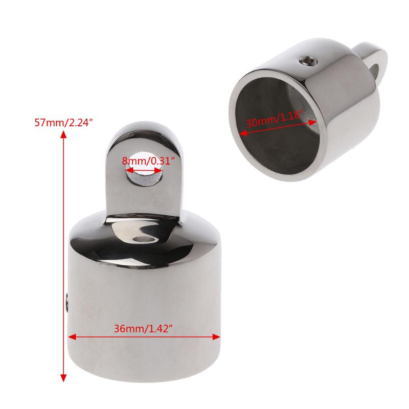 Double screw/Single Screw Stainless Bimini Top Eye End Cap For 20/22/25/30/32mm Pipe Marine Boat Yacht