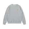 Mens Embroidered Crewneck Sweatshirt Loose Fit Heavyweight Cotton Pullover Couples All Season