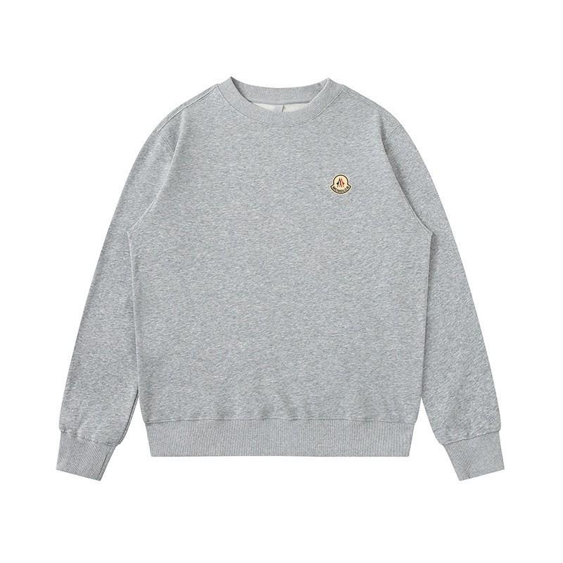 Mens Embroidered Crewneck Sweatshirt Loose Fit Heavyweight Cotton Pullover Couples All Season