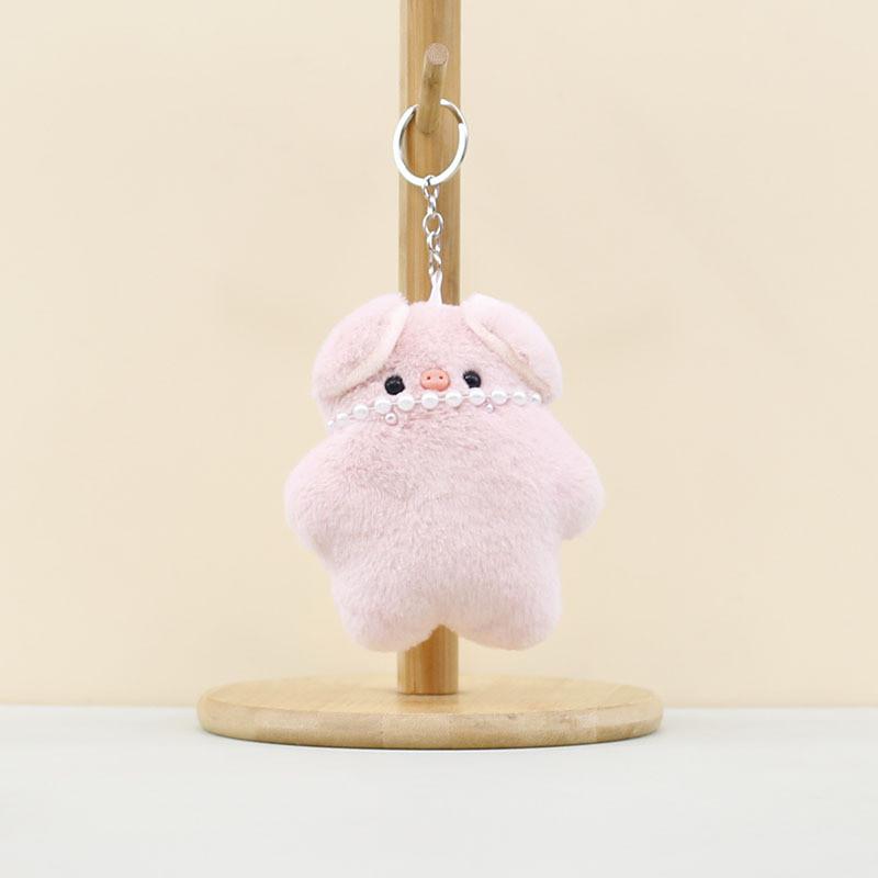 Cute Piglet Plush Keychain With Cozy Scarf Fluffy Stuffed Toy For Kids And Adults