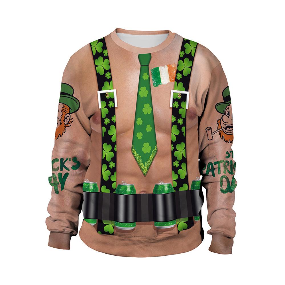 St. Patrick's Day Green Hat Irish Festival 2026 Spring New Year Couple T-shirts & Hoodies for Men