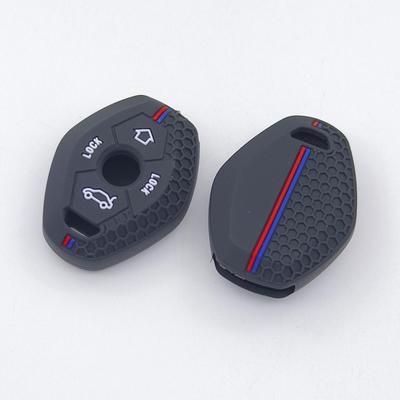 Silicone Key Case with Double-Line Hemisphere Pattern for BMW 3, 5, 7 Series X3 X4 X5 X6 Remote Control Keys