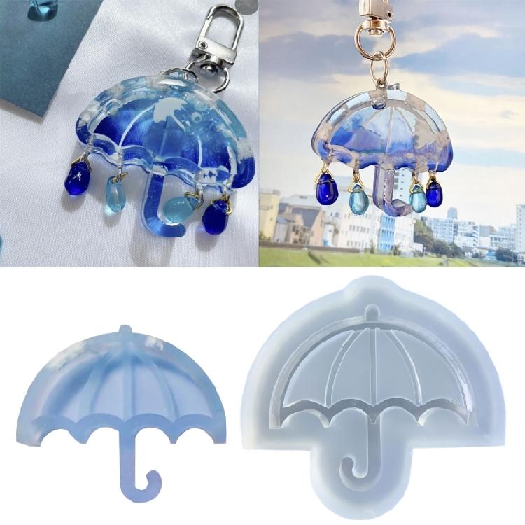 Umbrella Silicone Mold Quicksand Casting Mold Epoxy Resin Shaker Mold for Jewelry DIY Crafts Making Resin Pendant Mold