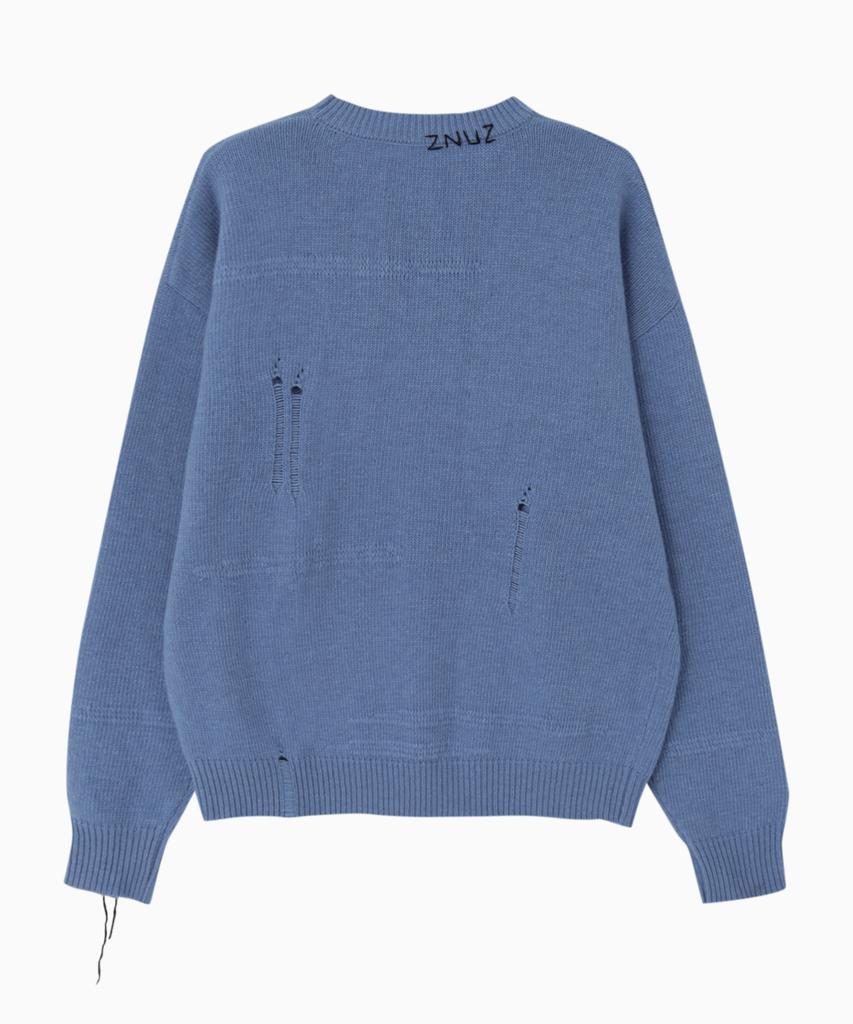 Jenyujeu Damaged Knit - Blue