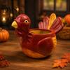 Holiday Party Table Accents Hand-painted Resin Turkey Ornament for Thanksgiving, Autumn Harvest Desktop Storage Flower Pots Indoor Plants Organizer,