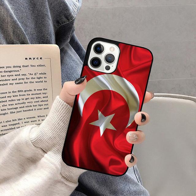Türkei Türkische Flagge Handyhülle Rückseite für iPhone 17 Air 16 15 14 13 11 12 Pro Max Plus Hülle Coque